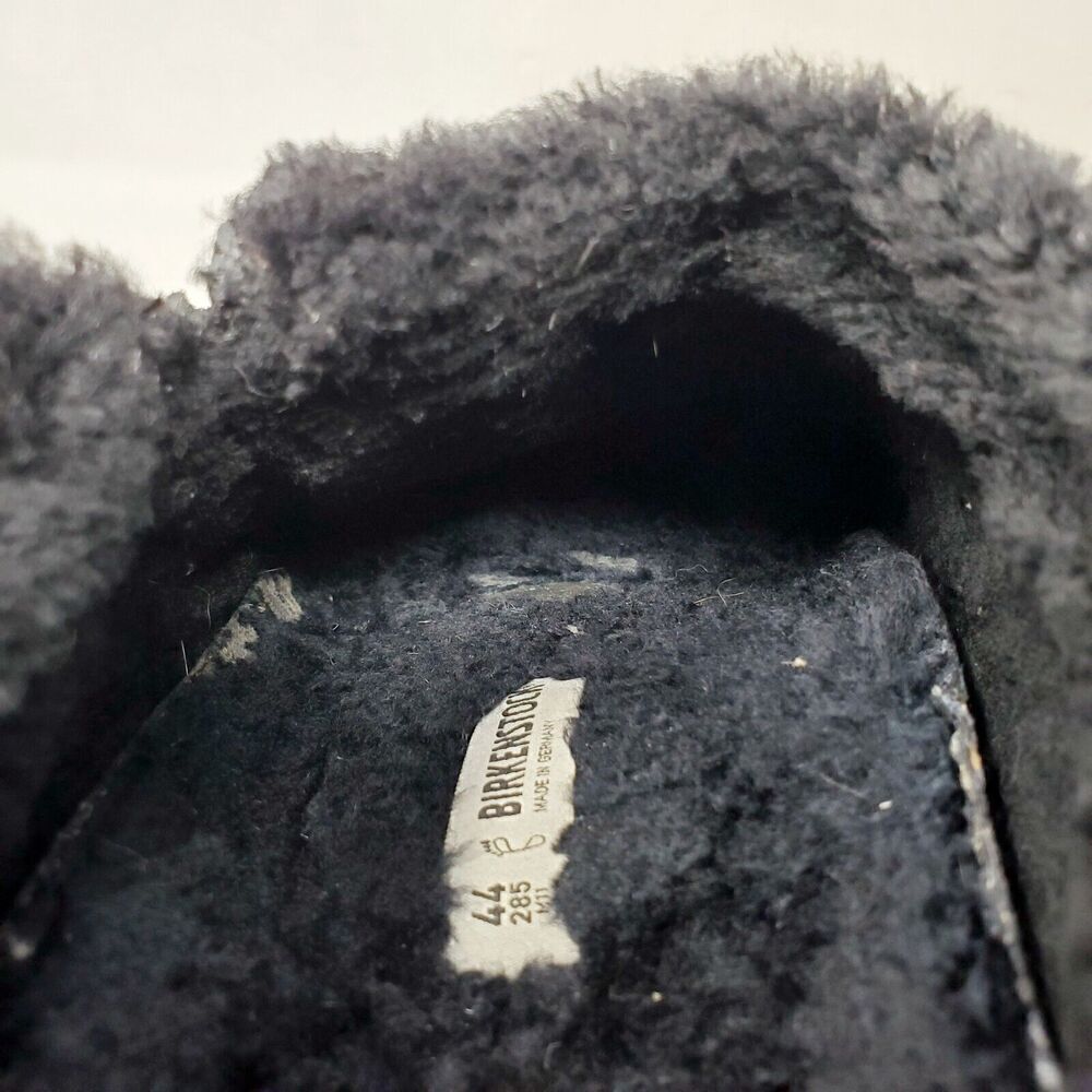 Birkenstock Zermatt Shearling Clogs 44 Mens 11 Black Suede Slip On Lined Shoes - Picture 14 of 15